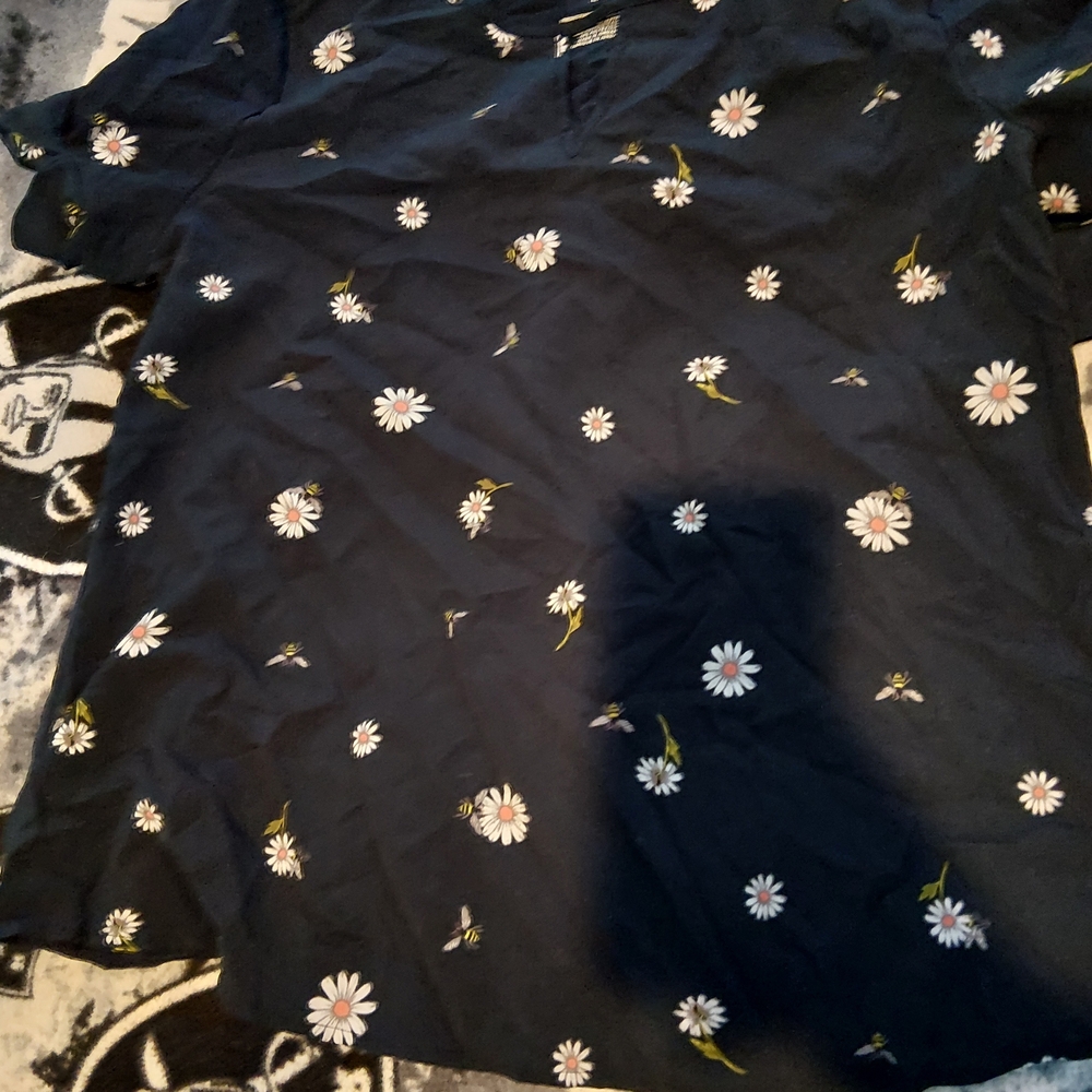 Van Heusen Navy Blue Floral Blouse